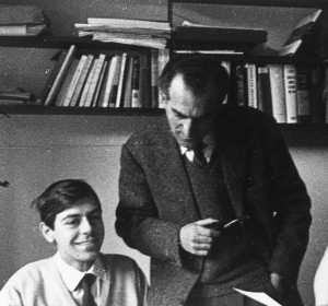 Ernesto Ferrero e Daniele Ponchiroli alla Einaudi negli anni 60 (foto Giulio Bollati)